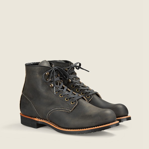 Red Wing Mens Heritage Boots - Blacksmith - 6-inch Rough & Tough Leather - Dark Grey - HFS598614